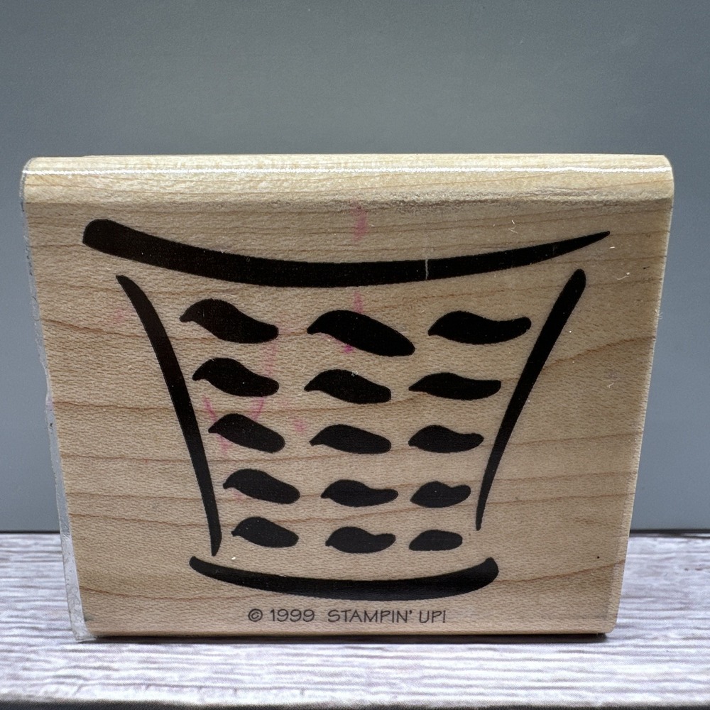 Vintage Stampin Up Stamp WOVEN BASKET 1999